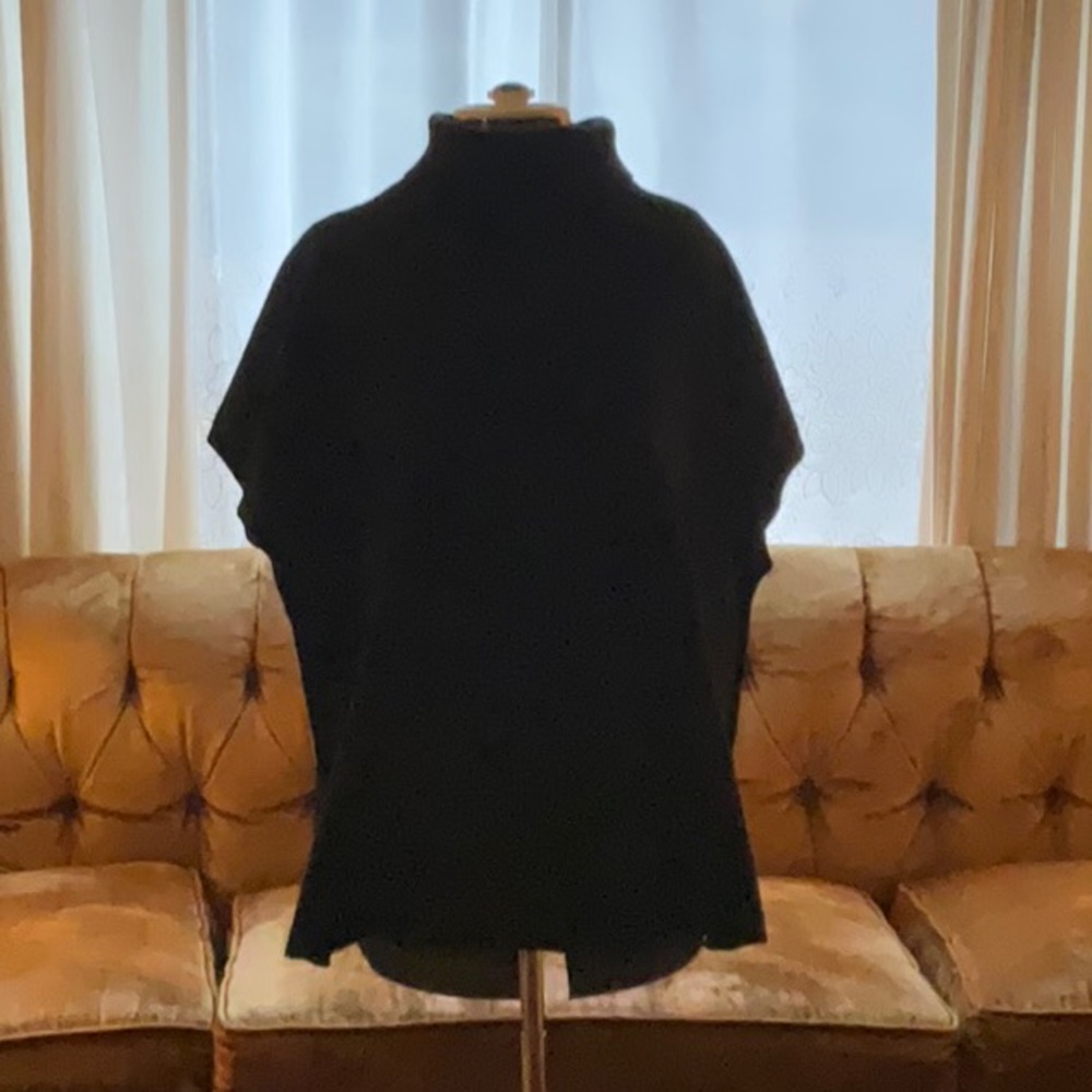 Black  Turtleneck Top/Cape